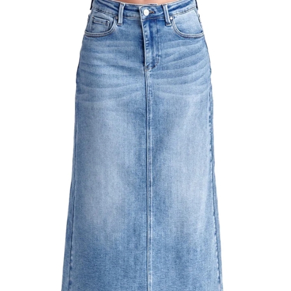 risen jeans Dresses & Skirts - SOLD Risen jeans high rise back slit long skirt size Large NWT.